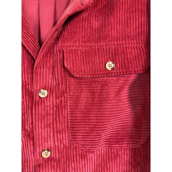 Deso Supply Co Valhalla Cord Shirt Jacket Button Up Men Size Medium Shacket Red - Picture 15 of 15
